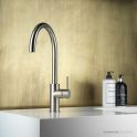 Faucet Strommen Pegasi M Sink Mixer Curve 220, Brushed New Nickel