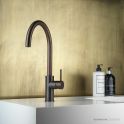 Faucet Strommen Pegasi M Sink Mixer Curve 220, Antique Brass Medium