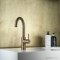 Faucet Strommen Pegasi M Sink Mixer Curve 160, Antique Brass Light