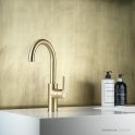 Faucet Strommen Pegasi M Sink Mixer Curve 160, Raw Brushed Brass