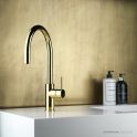 Faucet Strommen Pegasi M Sink Mixer Curve Pull Out, Polished Liberty Gold