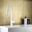Faucet Strommen Pegasi M Sink Mixer Curve Pull Out, Matte White
