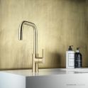 Faucet Strommen Pegasi M Sink Mixer Square Pull Out, Raw Brushed Brass