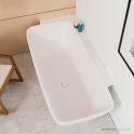 Faucet Strommen Silkstone Elbe Corner Bath L, Satin White