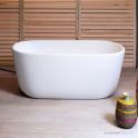 Faucet Strommen Silkstone Monz 1400mm Freestanding Bath, Satin White