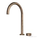 Faucet Strommen Zero Progresiv Smooth Hob Basin Mixer Tall Curve, Antique Brass Light
