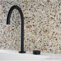 Faucet Strommen Zero Progresiv Knurl Hob Basin Mixer Tall Curve, Matte Black