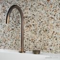 Faucet Strommen Zero Progresiv Knurl Hob Basin Mixer Tall Curve, Antique Brass Light