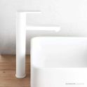 Faucet Strommen Zeos Basin Mixer, Tall 222h, Matte White