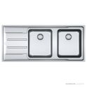 Franke Aton Flushmount Double Bowl Sink 1164mm, Left Drainer, Stainless ANX221LHD