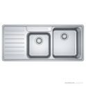 Franke Bell Topmount Double Bowl Sink 1080mm, Left Drainer, Stainless BCX621LHD