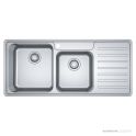 Franke Bell Topmount Double Bowl Sink 1080mm, Right Drainer, Stainless BCX621RHD
