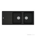 Franke Basis Topmount Double Bowl Sink 1160mm, 1th, Left Drainer, WWK, Matt Black BFG621MBLHD-B