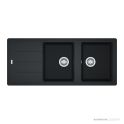 Franke Basis Topmount Double Bowl Sink 1160mm, 1th, Left Drainer, WWK, Onyx BFG621ONLHD-B