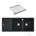 Franke Basis Topmount Double Bowl Sink 1160mm, 1th, Left Drainer, WWK, RM44, Onyx BFG621ONLHD-FPC
