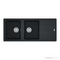 Franke Basis Topmount Double Bowl Sink 1160mm, 1th, Right Drainer, WWK, Onyx BFG621ONRHD-B