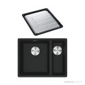 Franke Maris Granite Topmount 1 & 1/2 Double Bowl Sink 560mm, SBR, DT651, Matt Black MRG 660/34-15SBRMB-FPC