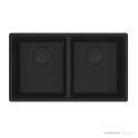 Franke Maris Undermount Double Bowl Sink 753mm, Matt Black MRG120-35MB-B