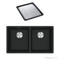Franke Maris Undermount Double Bowl Sink 753mm, DT651, Matt Black MRG120-35MB-FPC