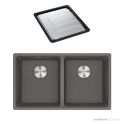 Franke Maris Undermount Double Bowl Sink 753mm, DT651, Stone Grey MRG120-35SG-FPC