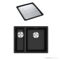 Franke Maris Undermount 1 & 1/2 Double Bowl Sink 553mm, SBL, DT651, Onyx MRG160SBLON-FPC