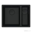 Franke Maris Flushmount 1 & 1/2 Double Bowl Sink 553mm, SBR, Matt Black MRG260SBRMB-B