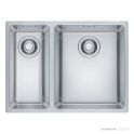 Franke Maris Top, Flush & Under Mount 1 & 1/2 Double Bowl Sink 591mm, SBL, HOF, WWK, Stainless MRX260-34/19 SBL