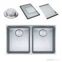 Franke Mythos Undermount Double Bowl Sink 745mm, PB835, RM081, DT288, Stainless MYX120-34/34FPC