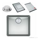 Franke Mythos Top & Flush Mount Single Bowl Sink 462mm, PB835, RM081, DT288, Stainless MYX210-45FPC