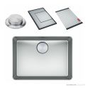Franke Mythos Top & Flush Mount Single Bowl Sink 562mm, PB835, RM081, DT288, Stainless MYX210-55FPC