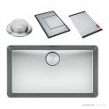 Franke Mythos Top & Flush Mount Single Bowl Sink 712mm, PB835, RM081, DT288, Stainless MYX210-70FPC