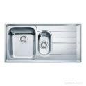 Franke Neptune Topmount 1 & 1/4 Double Bowl Sink 1000mm, Right Drainer, Stainless NEX651RHD