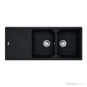 Franke Urban Topmount Double Bowl Sink 1160mm, 1th, Left Drainer, Matt Black UBG621MBLHD