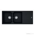 Franke Urban Topmount Double Bowl Sink 1160mm, 1th, Right Drainer, Matt Black UBG621MBRHD