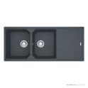 Franke Urban Topmount Double Bowl Sink 1160mm, Reversible Drainer, Onyx UBG621REV ON