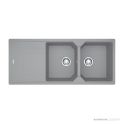 Franke Urban Topmount Double Bowl Sink 1160mm, 1th, Left Drainer, Stone Grey UBG621SGLHD