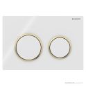 Geberit Kappa21 Flush Button, White with Gold Trim