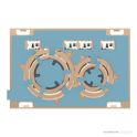 Geberit Sigma21 Flush Button, Matte Black with Red Gold Trim