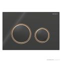 Geberit Sigma21 Flush Button, Black with Red Gold Trim