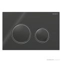 Geberit Sigma21 Flush Button, Black with Black Chrome Trim