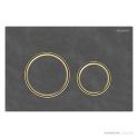 Geberit Sigma50 Flush Button, Finger Print Resistant, Mustang Slate with Brass Trim