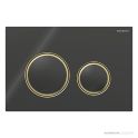 Geberit Sigma50 Flush Button, Black with Brass Trim
