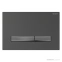 Geberit Sigma50 Flush Button, Brushed Black Chrome with Black Chrome Trim