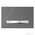 Geberit Sigma50 Flush Button, Smoked Reflective Glass with Brushed Chrome Button