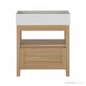 Loughlin Hargraves Single Drawer with Open Shelf Freestanding Timber Vanity on Legs