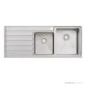 Oliveri Apollo Topmount 1 & 3/4 Double Bowl Sink 1200mm, 1th, Left Drainer, Stainless AP1412