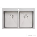 Oliveri Apollo Top, Flush & Under Mount Double Bowl Sink 800mm, Stainless AP1464