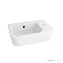 Oliveri Dublin Wall Hung Single Compact Basin With Tap Landing 370mm, 1TH, RHB, White