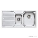 Oliveri Diaz Topmount 1 & 1/2 Double Bowl Sink 980mm, Left Drainer, Stainless DZ102 1TH