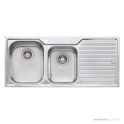 Oliveri Diaz Topmount 1 & 3/4 Double Bowl Sink 1080mm, Right Drainer, Stainless DZ111 1TH